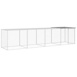 vidaXL Kavez za koko&scaron;i s krovom svjetlosivi 403x98x90 cm čelični