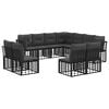 vidaXL Set vanjskih sofa s jastukom 11 pcs Crna Poliester