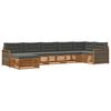 vidaXL Set vanjskih sofa s jastukom 7 pcs Prirodna i antracit