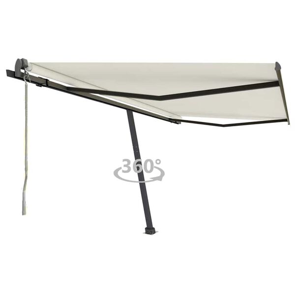 vidaXL Samostojeća automatska tenda 400 x 300 cm krem