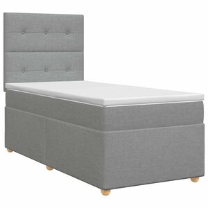 vidaXL Boxspring krevet s madracem Svjetlosiva 80 x 200 cm Tkanina