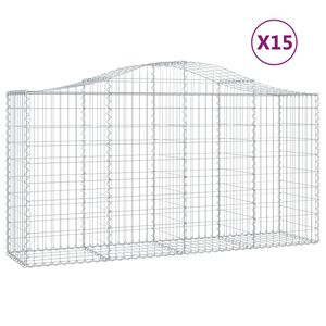 vidaXL Lučne gabionske ko&scaron;are 15kom 200x50x100/120cm pocinčano željezo