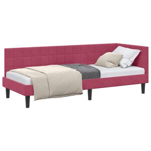 vidaXL Kutni okvir kreveta Vinska crvena 80 x 200 cm Bar&scaron;un