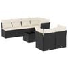 vidaXL 8-dijelni set vrtnih sofa od poliratana s jastucima crni