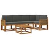 vidaXL Set vanjskih sofa 6 pcs Prirodna i antracit Čvrsto drvo akacije
