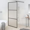 vidaXL Pregrada za tu&scaron;iranje 100 x 195 cm s mutnim staklom ESG crna