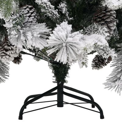 vidaXL Božićno drvce sa snijegom i šiškama 225 cm PVC i PE