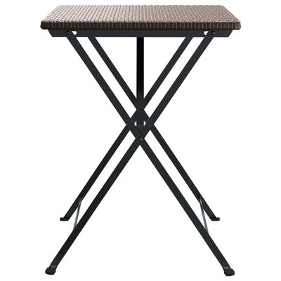 vidaXL Sklopivi bistro stol smeđi 55 x 54 x 71 cm od poliratana