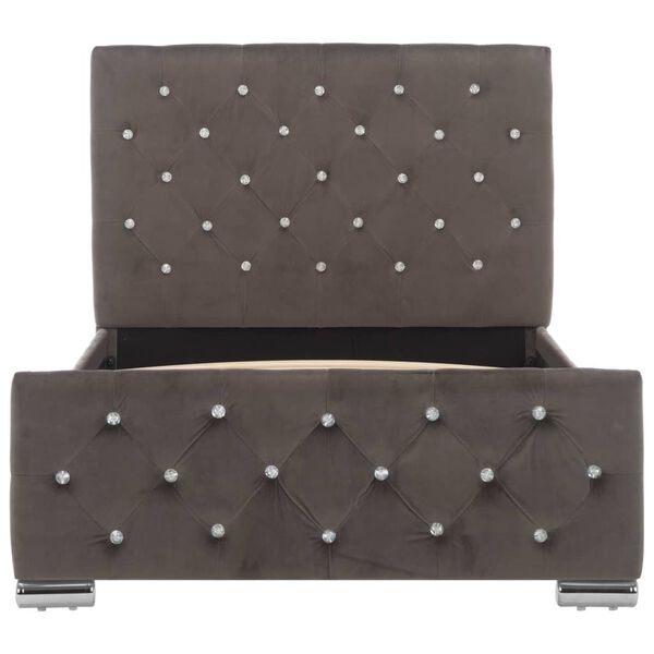 vidaXL Okvir za krevet sivi baršunasti 90 x 200 cm