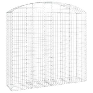 vidaXL Gabionska ko&scaron;ara s lukom200x50x180/200 cm pocinčano željezo