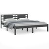 vidaXL Okvir za krevet od masivnog drva sivi 180 x 200 cm veliki