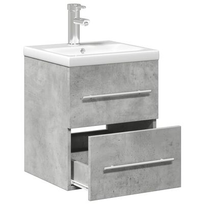vidaXL Kupaonski ormarić s ugrađenim umivaonikom siva boja betona