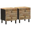 vidaXL Krevetni ormarići 2 kom crni 40x33,5x46cm puno grubo drvo mango