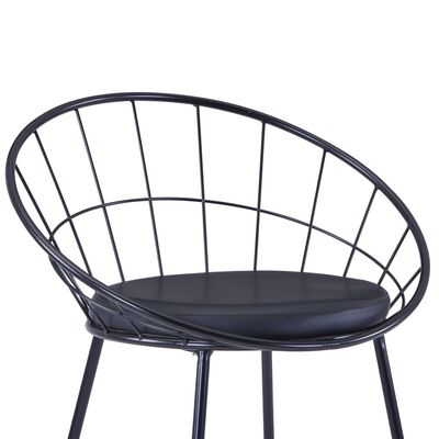 vidaXL Stolice sa sjedalima od umjetne kože 2 kom crne čelične