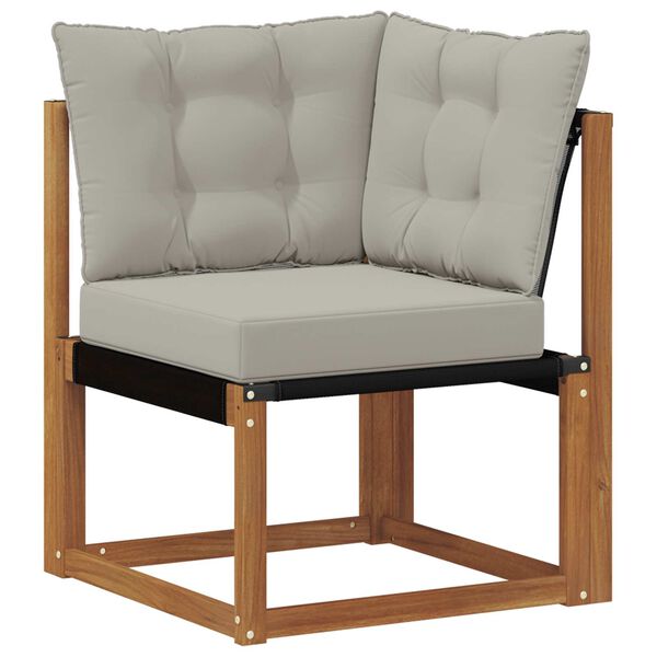 vidaXL Set vanjskih sofa s jastukom 6 pcs Prirodna i svijetlo siva