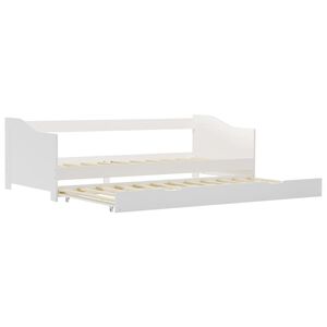 vidaXL Okvir za krevet na razvlačenje od borovine bijeli 90 x 200 cm