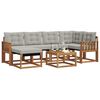 vidaXL Set vanjskih sofa s jastukom 7 pcs Prirodna i svijetlo siva