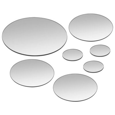 vidaXL 7-dijelni set okruglih zidnih ogledala od stakla