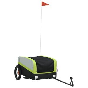 vidaXL Prikolica za bicikl crno-zelena 30 kg željezna