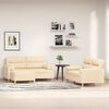 vidaXL 3-dijelni set sofa s jastucima krem od tkanine