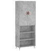 vidaXL Visoka komoda siva betona 69,5x34x180 cm od konstruiranog drva