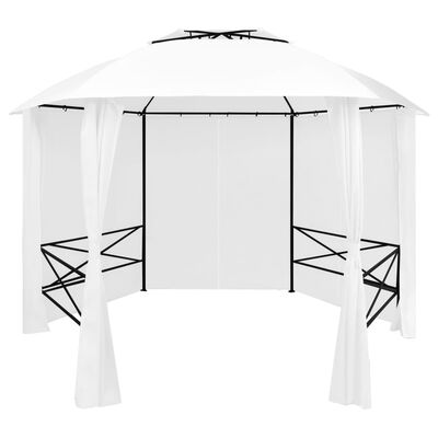 vidaXL Vrtni šator sa zavjesama 360 x 312 x 265 cm bijeli 180 g/m²