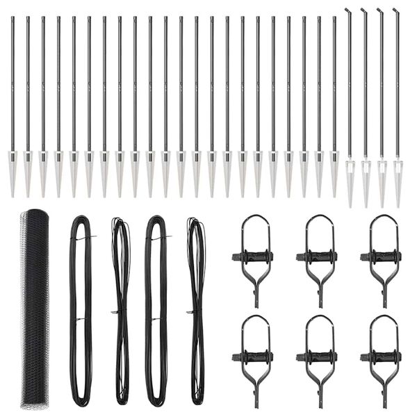 vidaXL Stup za ogradu Siva 50 x 1,2 m (mreža 25 mm) Čelik i PVC