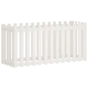 vidaXL Povi&scaron;ena vrtna gredica bijela 150x50x50 cm masivna borovina