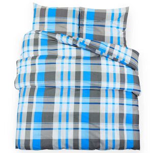 vidaXL Set posteljine za poplun plavo-sivi 140x200 cm pamučni