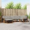 vidaXL Set vanjskih sofa s jastukom 6 pcs Prirodna i svijetlo siva