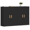 vidaXL Zidni ormarići 2 kom crni od konstruiranog drva