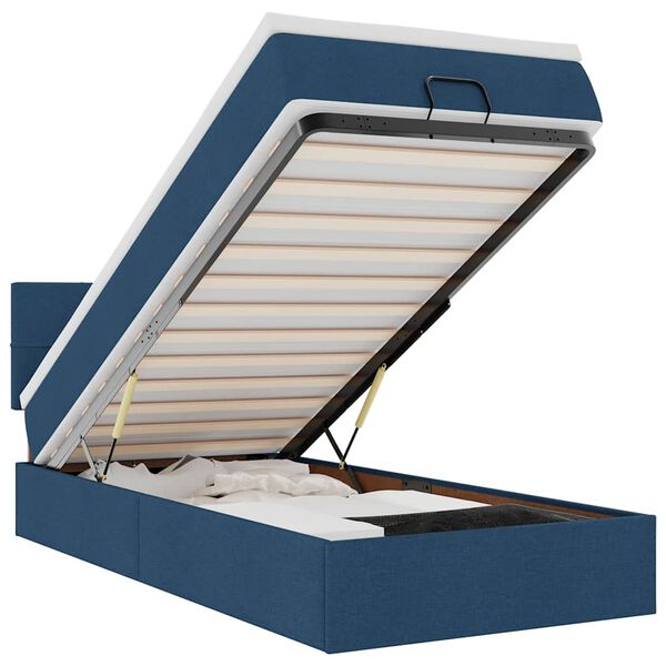 vidaXL Otomanski krevet s madracem plavi 100x200 cm tkanine