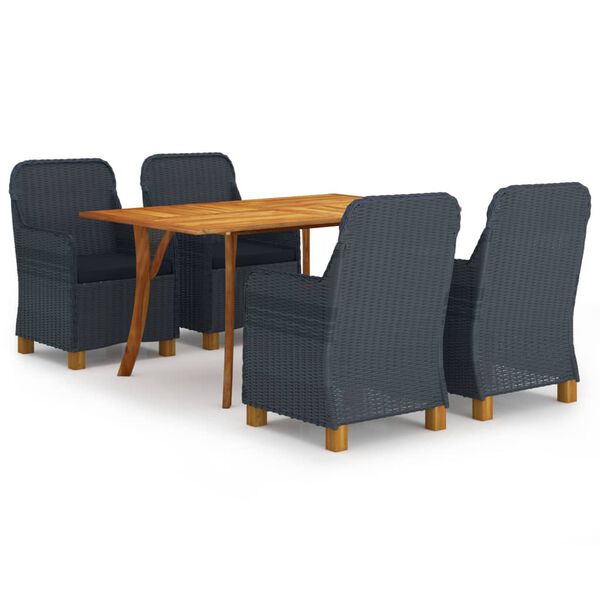 vidaXL 5-dijelni vrtni blagovaonski set tamnosivi