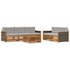 vidaXL Set vanjskih sofa s jastukom 6 pcs Prirodna i svjetlosiva