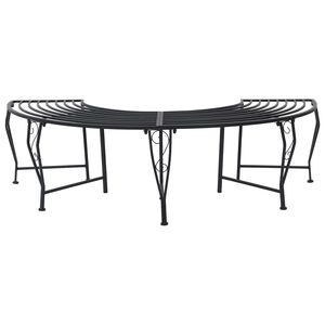vidaXL Klupa pod drvetom 4-Broj sjedala 160 x 80 x 44 cm Čelik Crna
