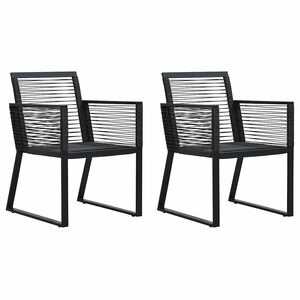 vidaXL Vrtne stolice 2 kom crne PVC ratan