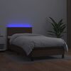 vidaXL Krevet box spring s madracem LED smeđi 100x200 cm umjetna koža