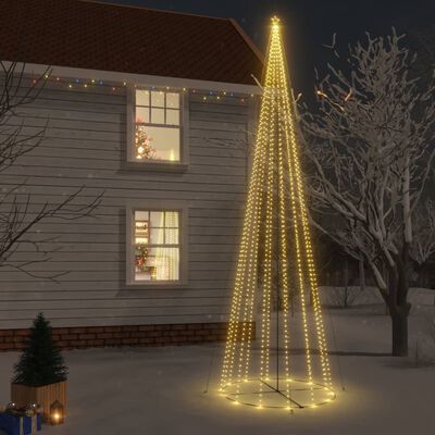 vidaXL Stožasto božićno drvce toplo bijelo 1134 LED žarulje 230x800 cm