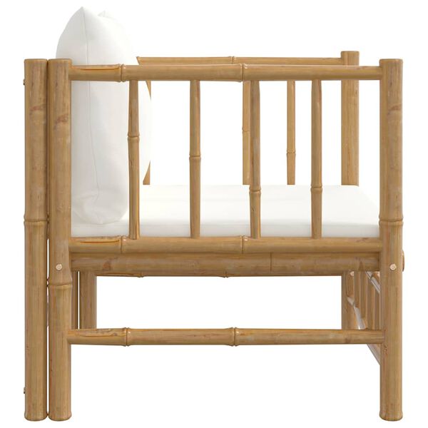 vidaXL Vrtna sofa od bambusa s krem bijelim jastucima