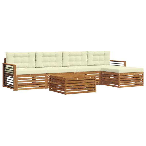 vidaXL Set vanjskih sofa s jastukom 6 pcs Prirodna i krem