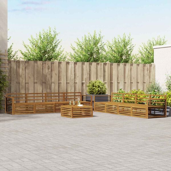 vidaXL Set vanjskih sofa 9 pcs Prirodna