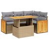 vidaXL 5-dijelni vrtni set sofa s jastucima bež od poliratana