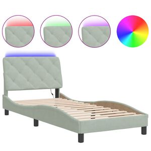 vidaXL Okvir kreveta s LED-om bez madraca svjetlosivi 80x200 cm bar&scaron;unasti