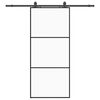 vidaXL Klizna vrata s priborom crna 90 x 205 cm od ESG stakla