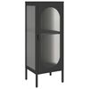 vidaXL Komoda crna 40 x 35 x 105 cm od stakla i čelika
