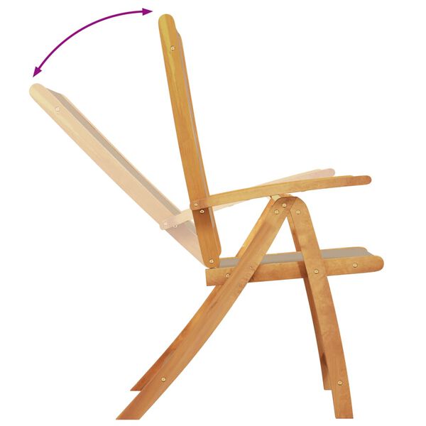 vidaXL Sklopive vrtne stolice 6 kom masivno bagremovo drvo i tekstilen