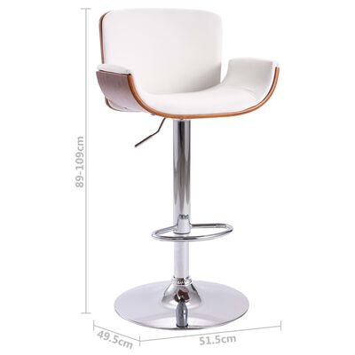 vidaXL Barski stolac od umjetne kože bijeli