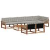 vidaXL Set vanjskih sofa s jastukom 9 pcs Prirodna i svijetlo siva