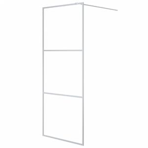 vidaXL Pregrada za tu&scaron; srebrna 80 x 195 cm s prozirnim staklom ESG