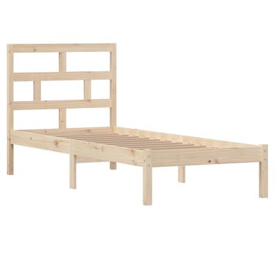 vidaXL Okvir za krevet od masivnog drva 75 x 190 cm mali